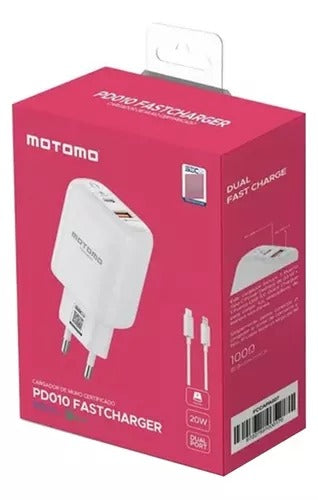 cargador Motomo PD10 fast Charger 20w (tipoC y lighting)