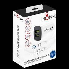 Cargador de auto+cable HONK