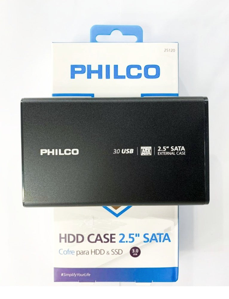 Cofre Case Para Disco Duro 2.5 Sata Usb 3.0 Negro Philco