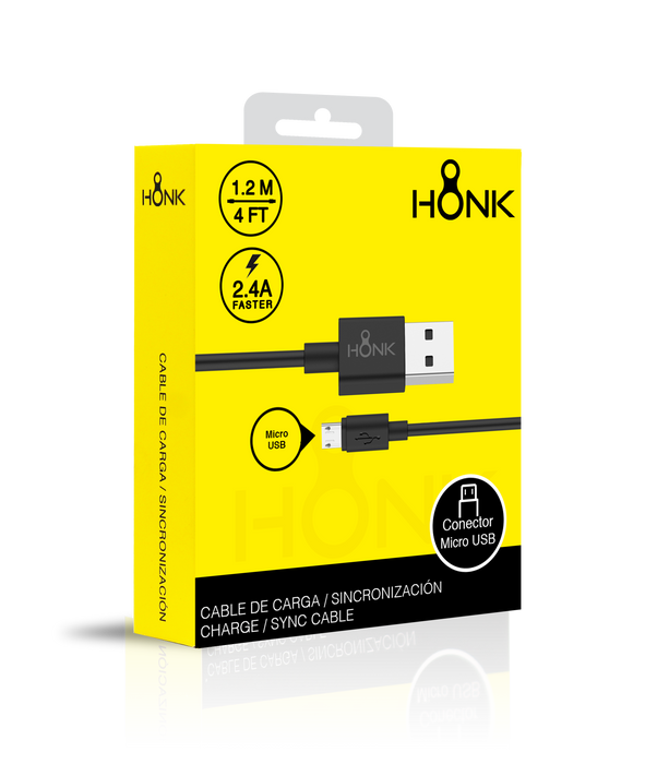 CABLE HONK USB A MICRO USB MINI NEGRO