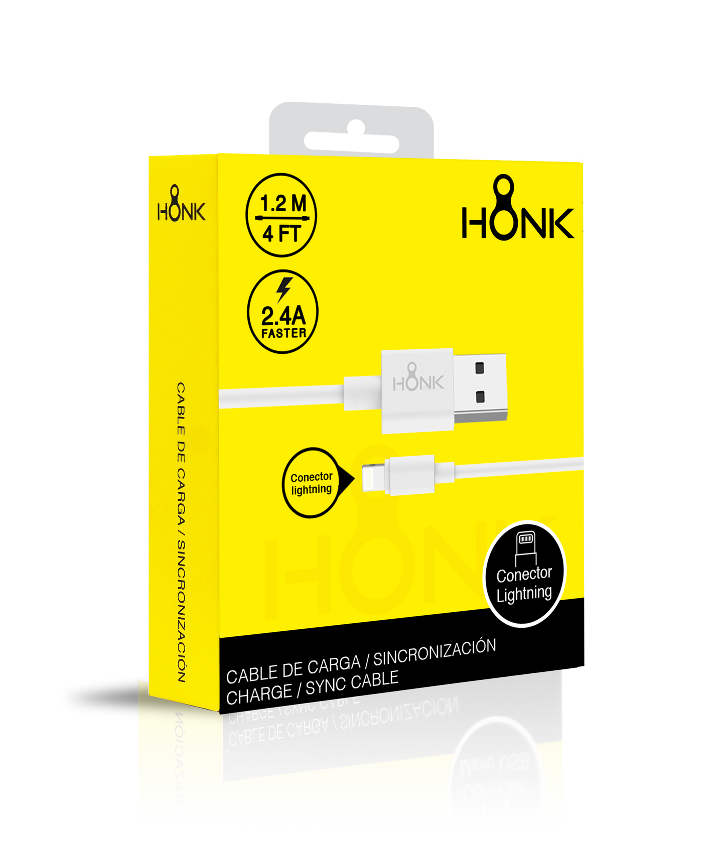 CABLE HONK USB A LIGHTNING (iPhone) BLANCO MINI