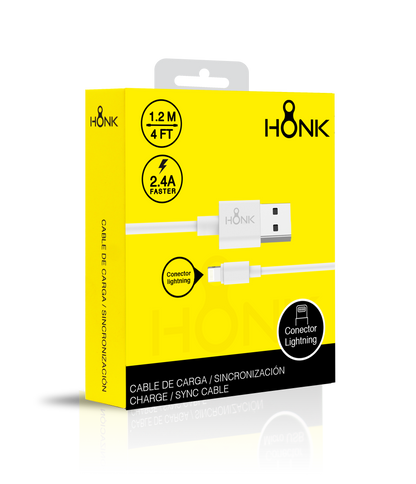 CABLE HONK USB A LIGHTNING (iPhone) BLANCO MINI