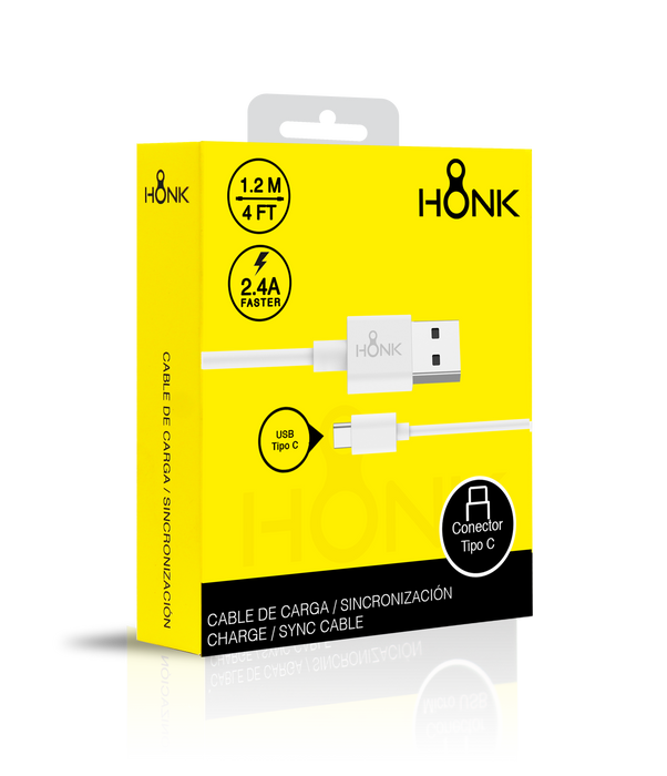 CABLE HONK USB A TIPO C BLANCO MINI