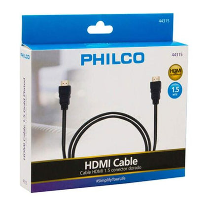 Cable hdmi 1.5m conector dorado Philco