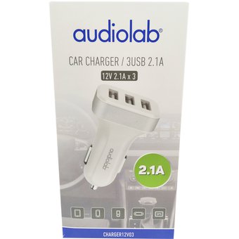 CARGADOR AUTO AUDIOLAB 3 USB 2.1