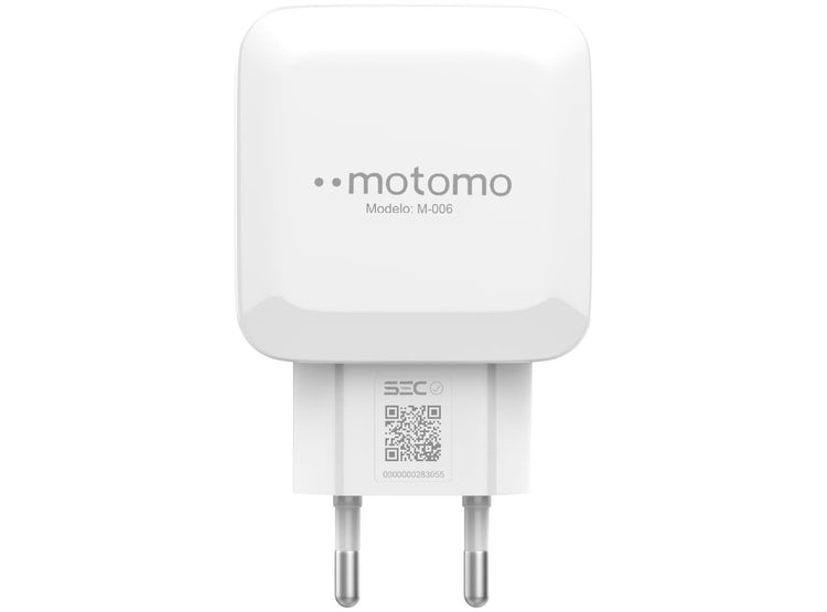 CARGADOR IPHONE CERTIFICADO + CABLE 1 MT MOTOMO 2.1 A 12V