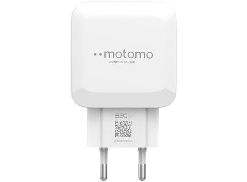 CARGADOR IPHONE CERTIFICADO + CABLE 1 MT MOTOMO 2.1 A 12V